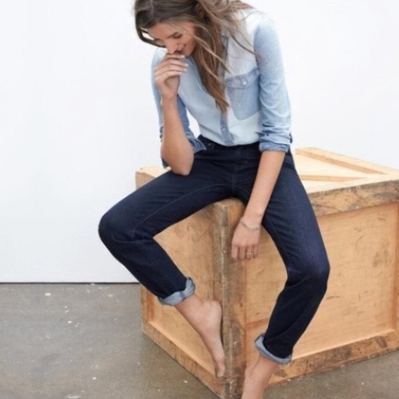 Madewell Two Toned Chambray Denim Colorblock Button Down Blouse Size XS - Picture 1 of 10